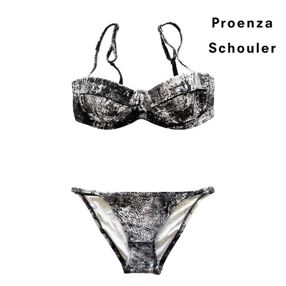Proenza Schouler black white animal print bikini swim suit - Picture 5 of 13